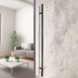 MANILLÓN TIPO H MOLETEADO - GRIS PLOMO - LONGITUD 50" - MODULAR - ACERO INOXIDABLE 304 - MOD. L22 (SET) | www.jako.mx