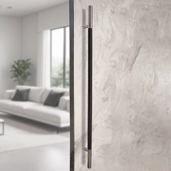 MANILLÓN TIPO H MOLETEADO - SATÍN/NEGRO - 50" - MODULAR - ACERO INOXIDABLE 304 - MOD. L22 (SET) | www.jako.mx