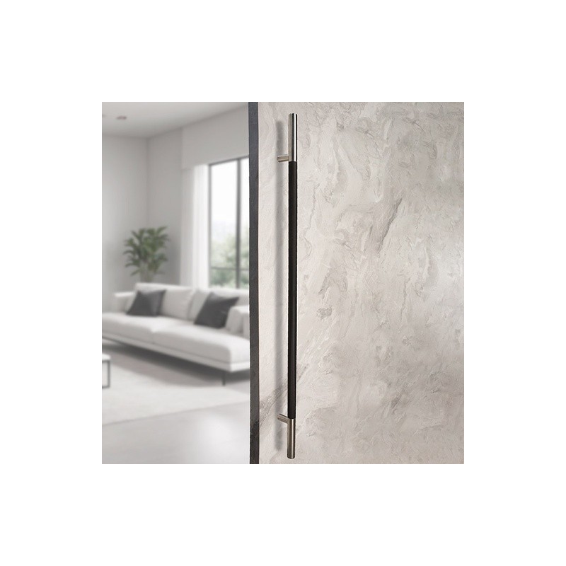 MANILLÓN TIPO H MOLETEADO - SATÍN/NEGRO - 50" - MODULAR - ACERO INOXIDABLE 304 - MOD. L22 (SET) | www.jako.mx