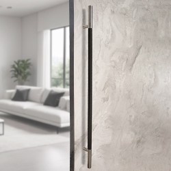 MANILLÓN TIPO H MOLETEADO - SATÍN/NEGRO - 50" - MODULAR - ACERO INOXIDABLE 304 - MOD. L22 (SET) | www.jako.mx